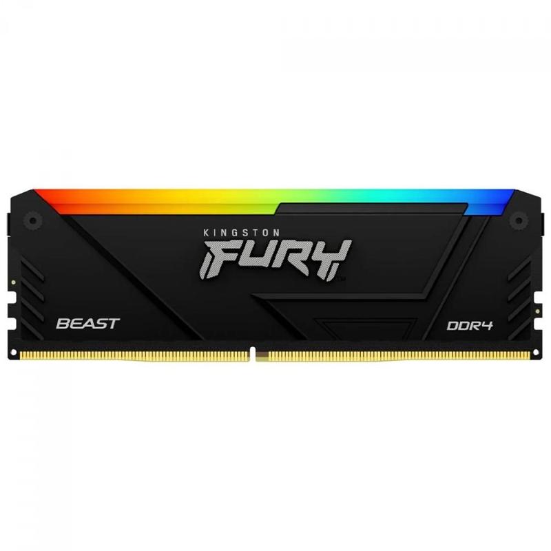 Memória DDR4 Kingston Fury Beast, RGB, 8GB, 3200MHz, Black